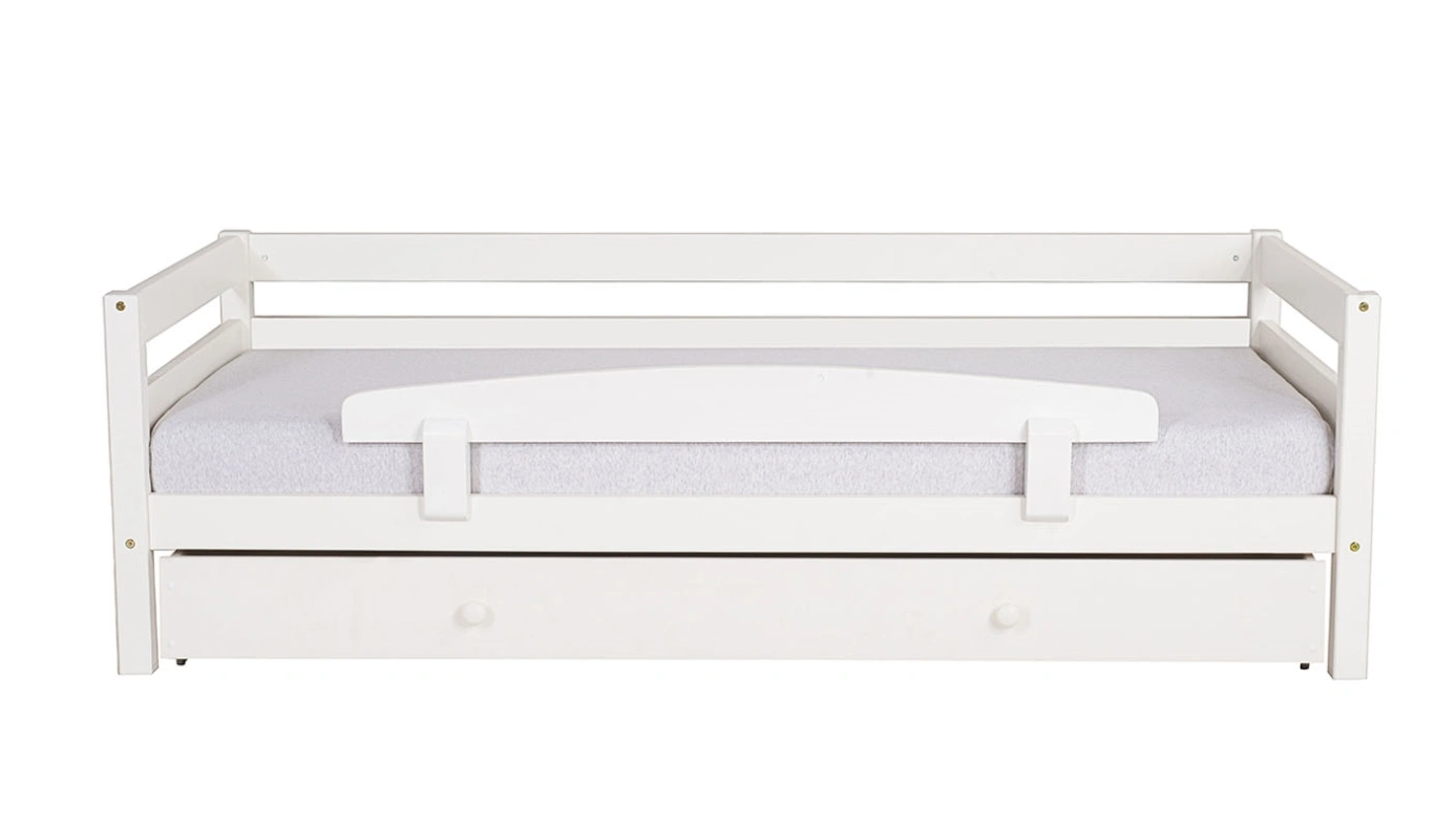 מיטת ילדים מיקה עם ארגז רוחב 80 ס"מ | עם מעקה אחורי